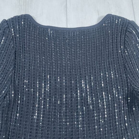 VTG St. John Evening Black Long Flared Sleeve Sequins Size 12 Holiday - Picture 6 of 12